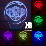 custom New Orleans Pelicans basketball LED lamp with engraved name and multi-colour lighting