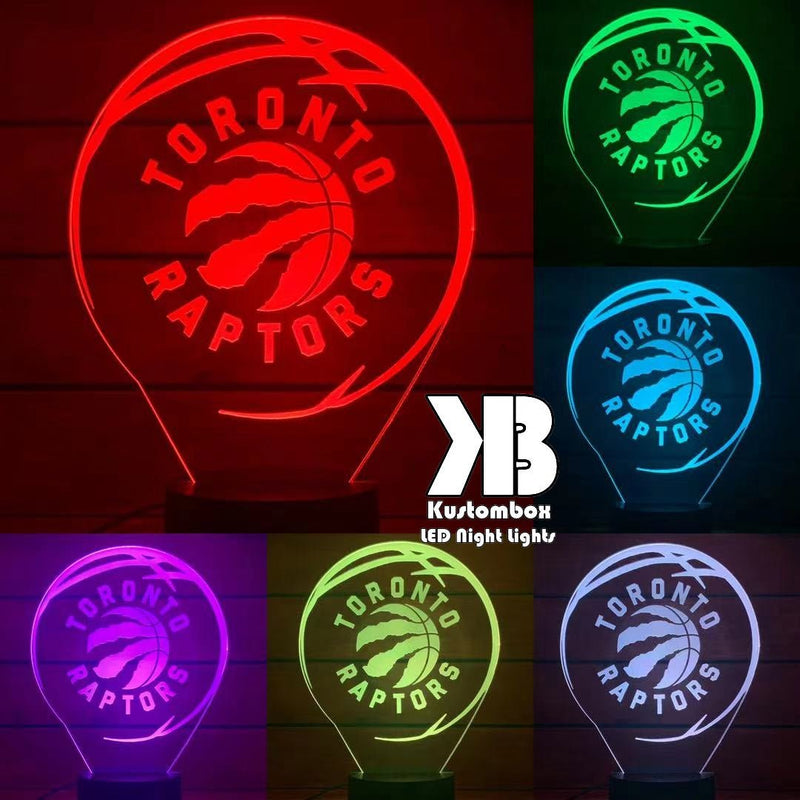 Toronto Raptors logo 3D LED light with 16-colour remote, great NBA gift for man cave or bedroom