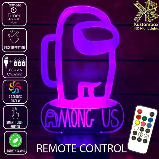 AMONG US IMPOSTER CREWMATES LED Night Light 7 Colours + Remote Control - Kustombox Night Lights & Ambient Lighting