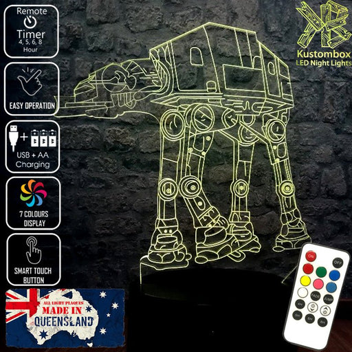 AT-AT Walker Star Wars - LED Night Light 7 Colours + Remote Control - Kustombox