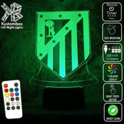 ATLETICO MADRID Football Club LED Night Light 7 Colours + Remote Control - Kustombox