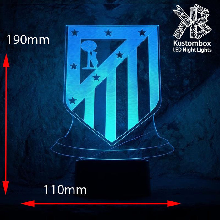 ATLETICO MADRID Football Club LED Night Light 7 Colours + Remote Control - Kustombox