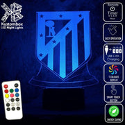 ATLETICO MADRID Football Club LED Night Light 7 Colours + Remote Control - Kustombox