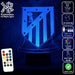 ATLETICO MADRID Football Club LED Night Light 7 Colours + Remote Control - Kustombox