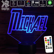 Avengers Font Personalised Name 3D LED Night Light 7 Colours + Remote Control - Kustombox