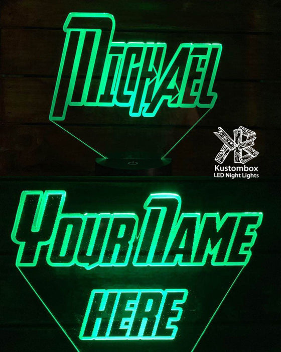 Avengers Font Personalised Name 3D LED Night Light 7 Colours + Remote Control - Kustombox