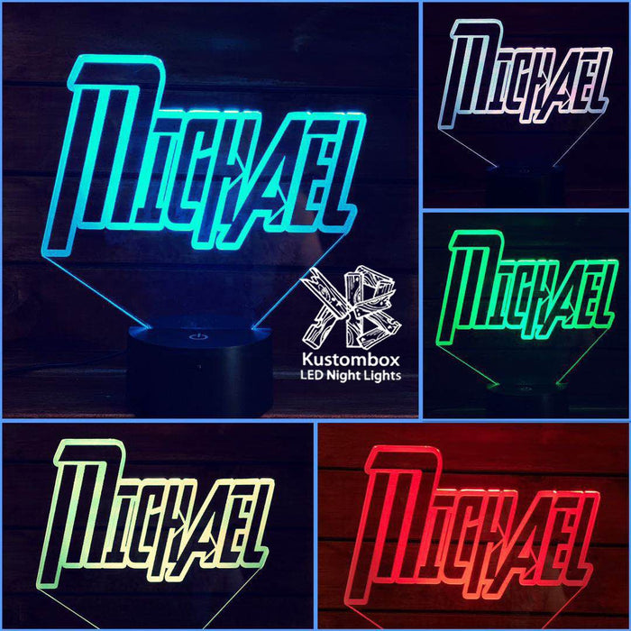 Avengers Font Personalised Name 3D LED Night Light 7 Colours + Remote Control - Kustombox