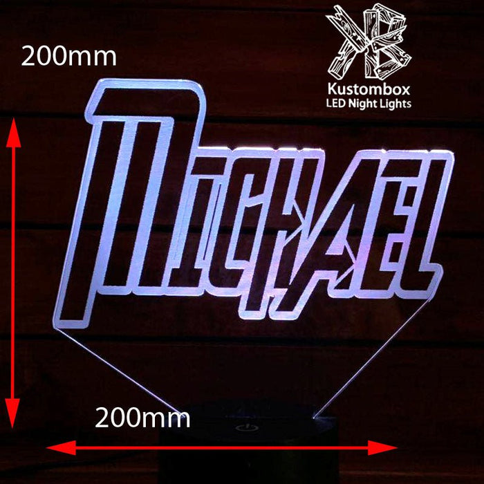 Avengers Font Personalised Name 3D LED Night Light 7 Colours + Remote Control - Kustombox