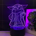 Baby Yoda Groku Star Wars - 3D LED Night Light 7 Colours + Remote Control - Kustombox