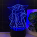 Baby Yoda Groku Star Wars - 3D LED Night Light 7 Colours + Remote Control - Kustombox