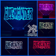 Batman Font Personalised Name 3D LED Night Light 7 Colours + Remote Control - Kustombox