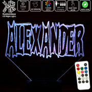 Batman Font Personalised Name 3D LED Night Light 7 Colours + Remote Control - Kustombox