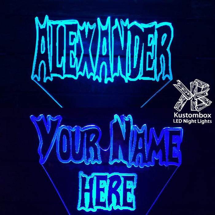 Batman Font Personalised Name 3D LED Night Light 7 Colours + Remote Control - Kustombox