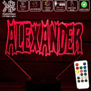 Batman Font Personalised Name 3D LED Night Light 7 Colours + Remote Control - Kustombox