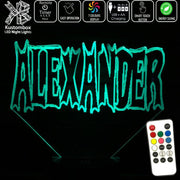 Batman Font Personalised Name 3D LED Night Light 7 Colours + Remote Control - Kustombox