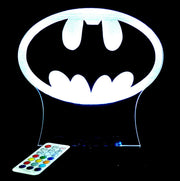 Batman Gotham Sky Light Logo Personalised Name Light 3D LED Night Light 7 Colours + Remote Control - Kustombox