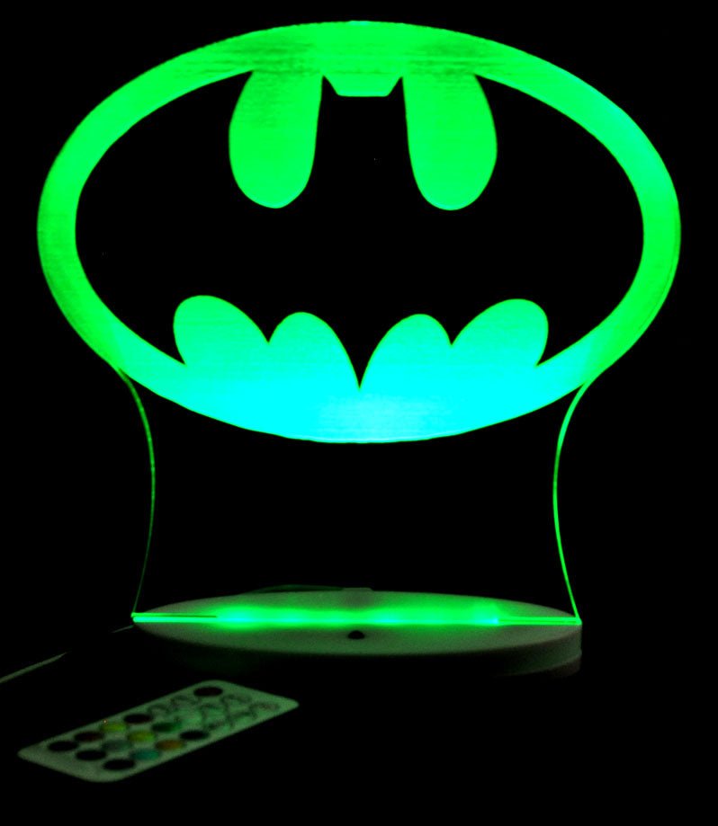 Batman Gotham Sky Light Logo Personalised Name Light 3D LED Night Light 7 Colours + Remote Control - Kustombox