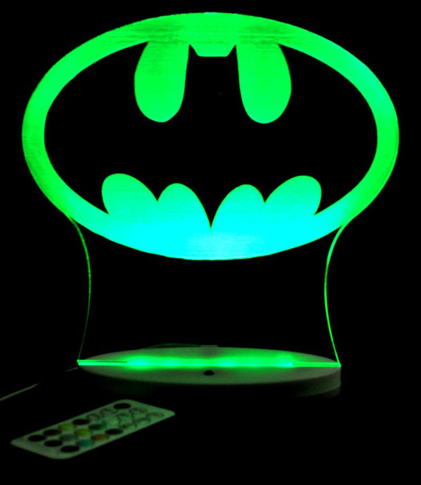 Batman Gotham Sky Light Logo Personalised Name Light 3D LED Night Light 7 Colours + Remote Control - Kustombox
