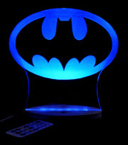 Batman Gotham Sky Light Logo Personalised Name Light 3D LED Night Light 7 Colours + Remote Control - Kustombox
