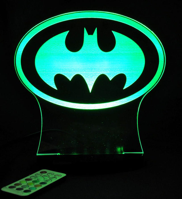 Batman Logo Gotham Sky Light Personalised Name Light 3D LED Night Light 7 Colours + Remote Control - Kustombox