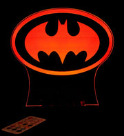 Batman Logo Gotham Sky Light Personalised Name Light 3D LED Night Light 7 Colours + Remote Control - Kustombox