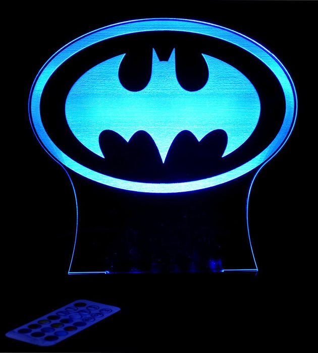 Batman Logo Gotham Sky Light Personalised Name Light 3D LED Night Light 7 Colours + Remote Control - Kustombox