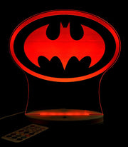 Batman Logo Gotham Sky Light Personalised Name Light 3D LED Night Light 7 Colours + Remote Control - Kustombox