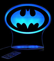 Batman Logo Gotham Sky Light Personalised Name Light 3D LED Night Light 7 Colours + Remote Control - Kustombox