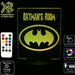 Batman Personalised Name Light - LED Night Light 7 Colours + Remote Control - Kustombox