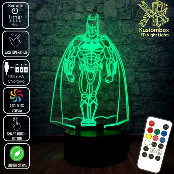 Batman Statue Gotham City - LED Night Light 7 Colours + Remote Control - Kustombox