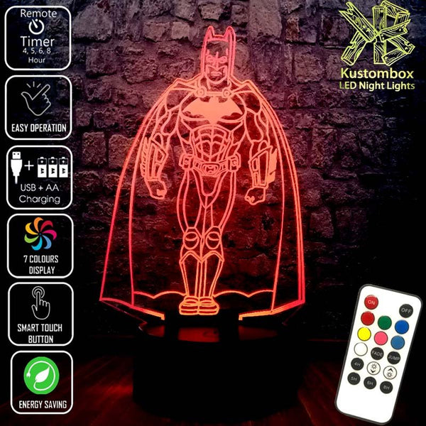 Batman Statue Gotham City - LED Night Light 7 Colours + Remote Control - Kustombox