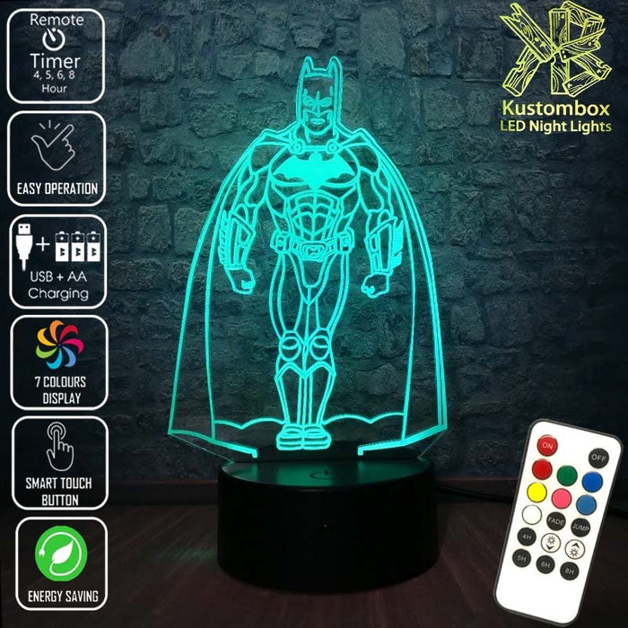 Batman Statue Gotham City - LED Night Light 7 Colours + Remote Control - Kustombox