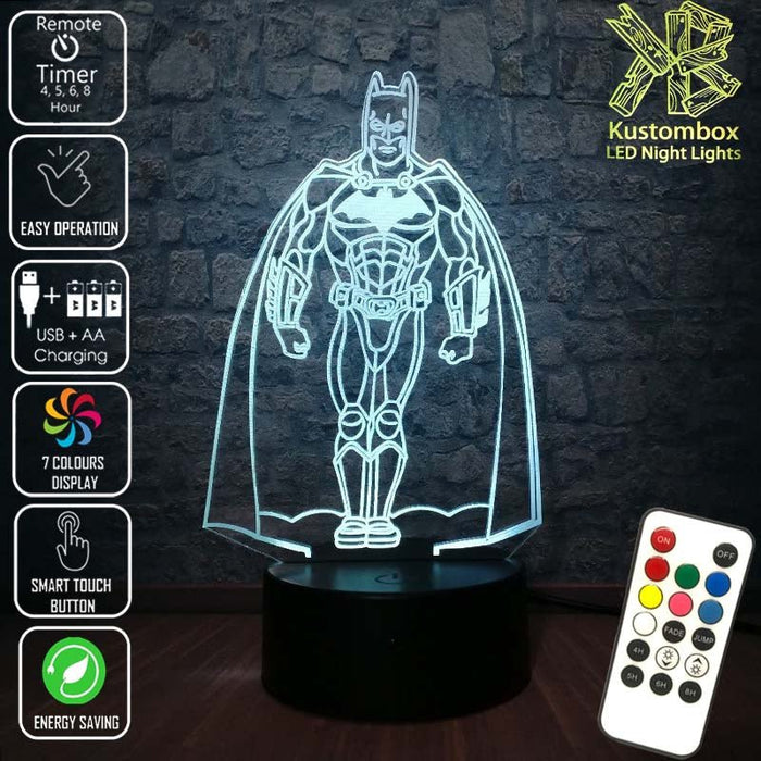 Batman Statue Gotham City - LED Night Light 7 Colours + Remote Control - Kustombox