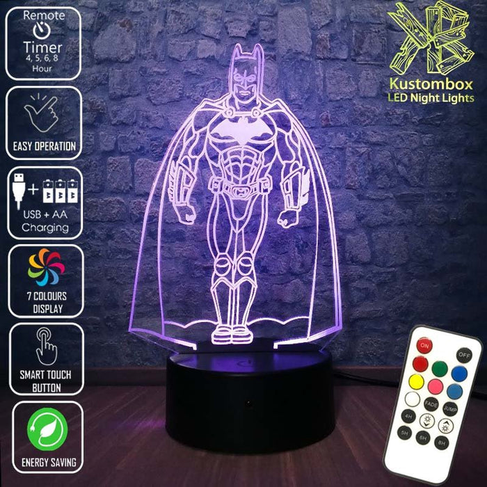 Batman Statue Gotham City - LED Night Light 7 Colours + Remote Control - Kustombox