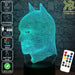 Batman Wire Mask Side Face - LED Night Light 7 Colours + Remote Control - Kustombox