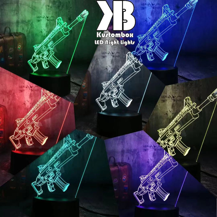 Battle Royal Machine Gun - LED Night Light 7 Colours + Remote Control - Kustombox