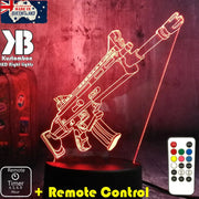 Battle Royal Machine Gun - LED Night Light 7 Colours + Remote Control - Kustombox