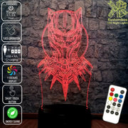 Black Panther Face Mask Avengers- LED Night Light 7 Colours + Remote Control - Kustombox