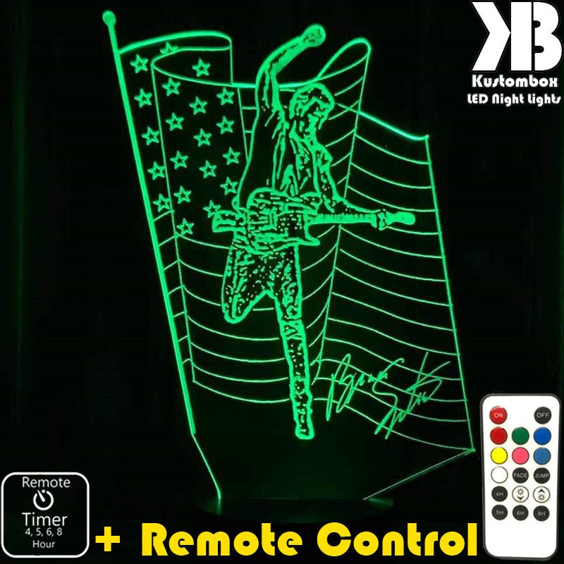 Bruce Spirngsteen The Boss 3D LED Night Light 7 Colours + Remote Control - Kustombox