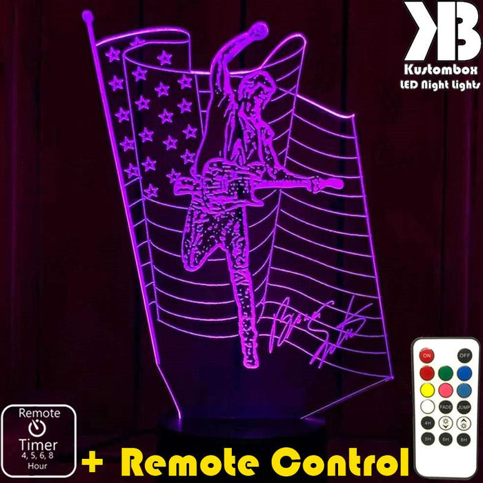 Bruce Spirngsteen The Boss 3D LED Night Light 7 Colours + Remote Control - Kustombox