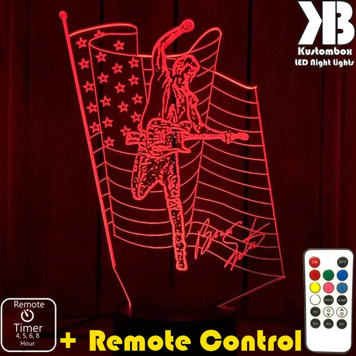 Bruce Spirngsteen The Boss 3D LED Night Light 7 Colours + Remote Control - Kustombox