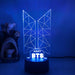 BTS Army Music Logo - LED Night Light 7 Colours + Remote Control - Kustombox