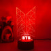BTS Army Music Logo - LED Night Light 7 Colours + Remote Control - Kustombox