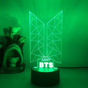 BTS Army Music Logo - LED Night Light 7 Colours + Remote Control - Kustombox