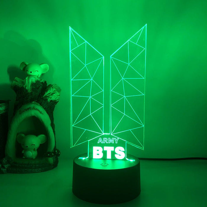 BTS Army Music Logo - LED Night Light 7 Colours + Remote Control - Kustombox