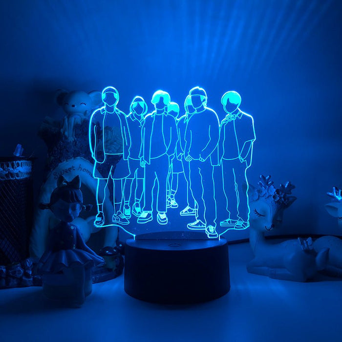 BTS Boy Band Music Group- LED Night Light 7 Colours + Remote Control - Kustombox