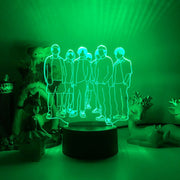 BTS Boy Band Music Group- LED Night Light 7 Colours + Remote Control - Kustombox