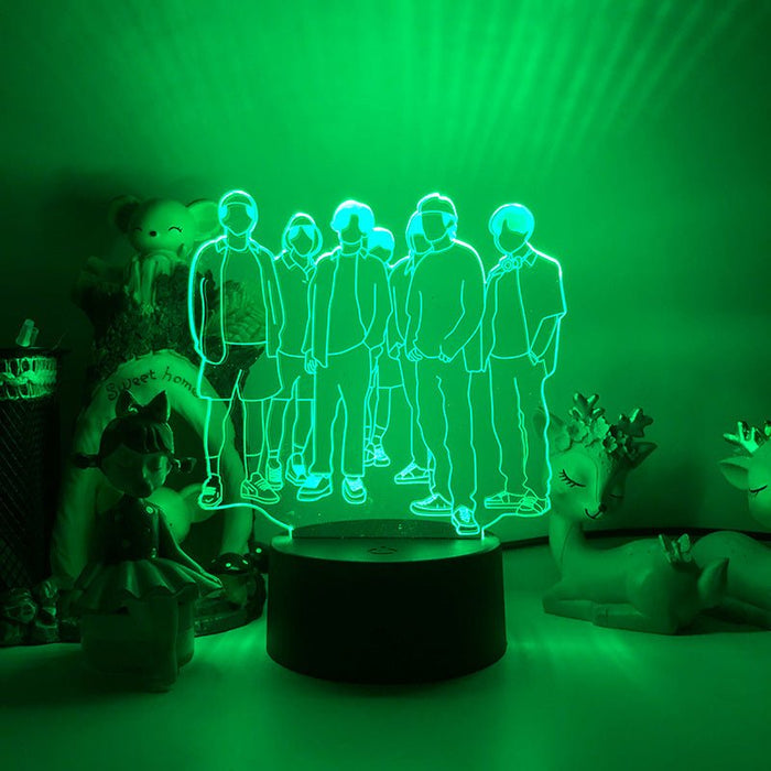 BTS Boy Band Music Group- LED Night Light 7 Colours + Remote Control - Kustombox