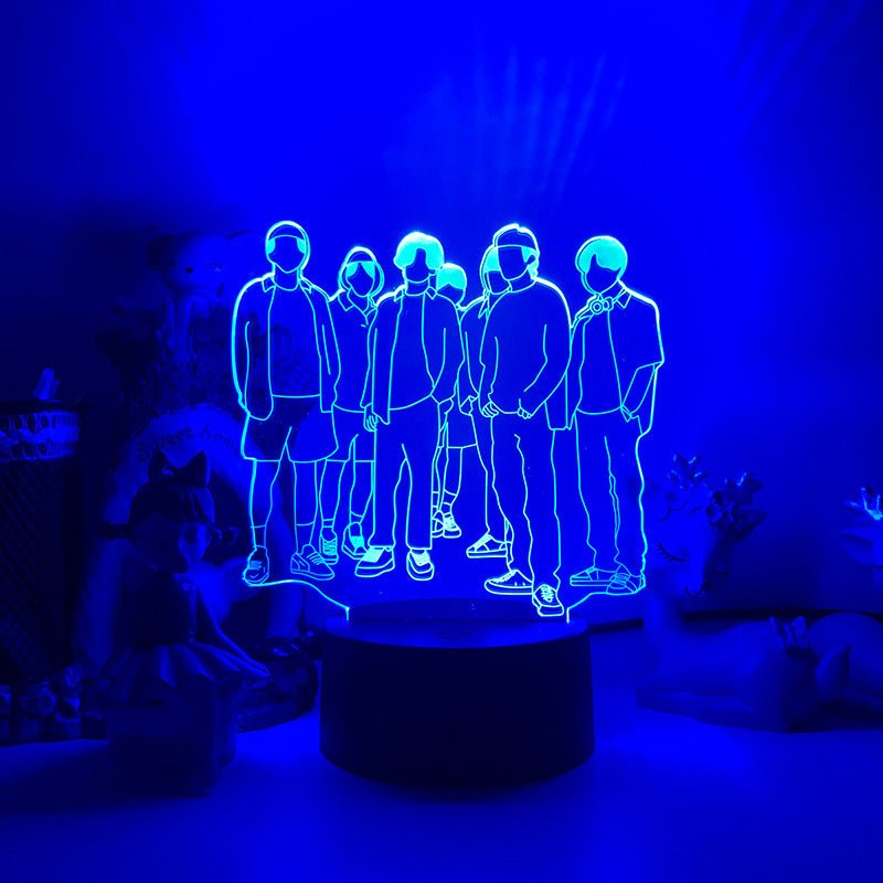BTS Boy Band Music Group- LED Night Light 7 Colours + Remote Control - Kustombox