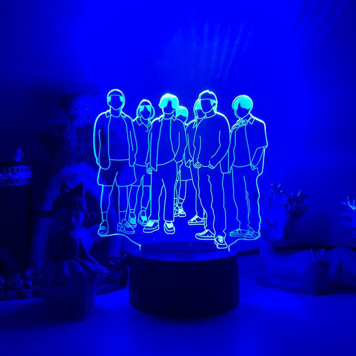 BTS Boy Band Music Group- LED Night Light 7 Colours + Remote Control - Kustombox